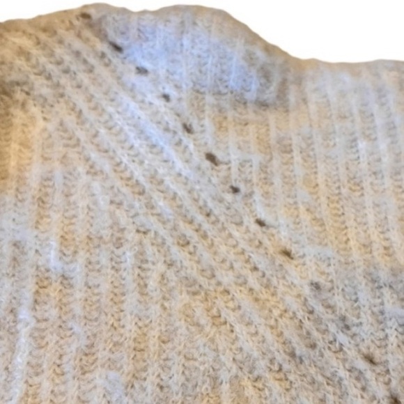 TOPSHOP  Mock Neck Oatmeal Neutral Puff Drop Sleeve Soft Wool Blend Sweater - Picture 14 of 14